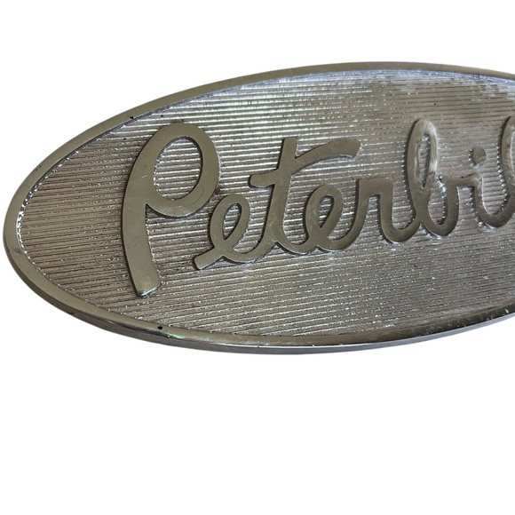 Vintage Peterbilt Chrome Truck Badge Plate Trucker Semi - Picture 2 of 7